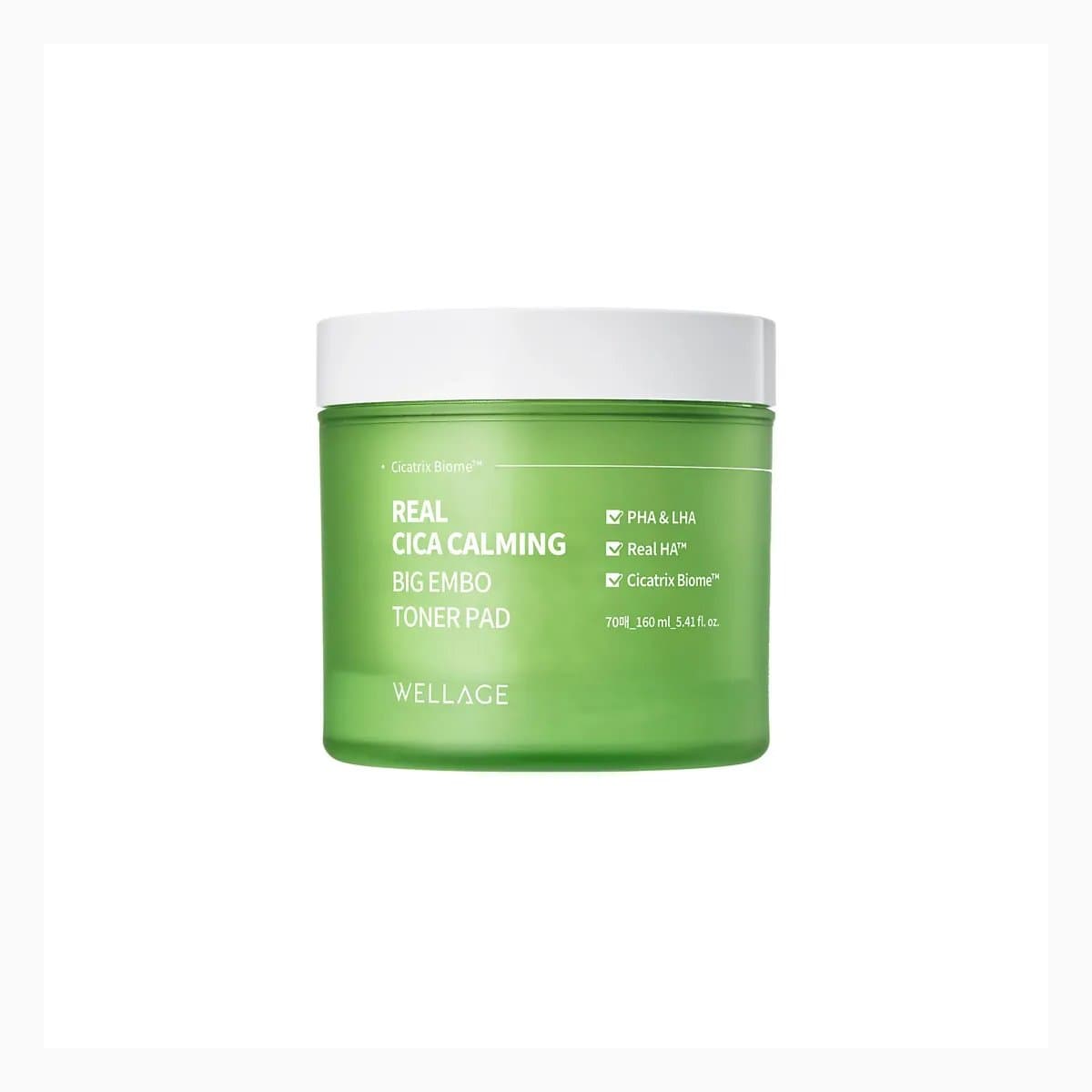Wellage real cica calming big embo toner pad