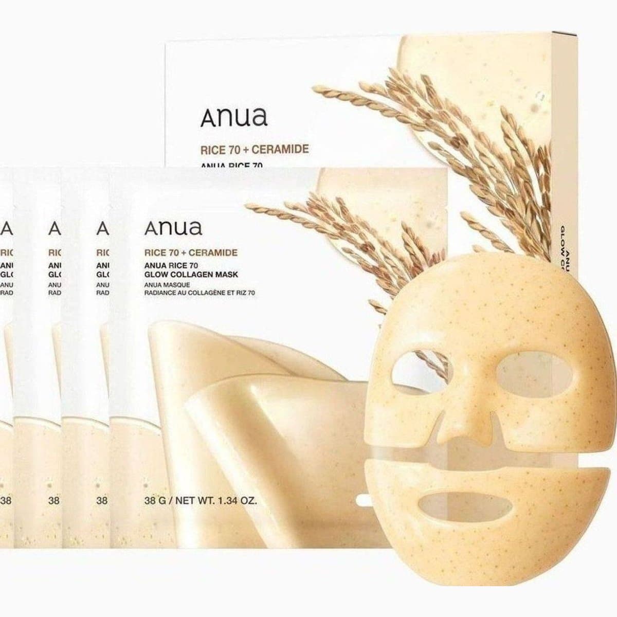 ANUA RICE 70 GLOW COLLAGEN MASK 38G (1EA)*4SET