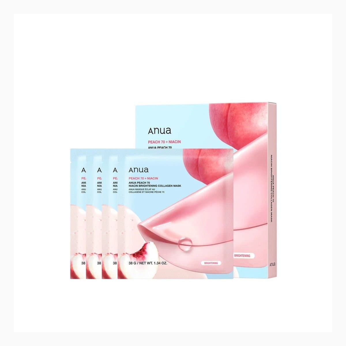 PEACH 70 NIACIN BRIGHTENING COLLAGEN MASK 38G (1EA)*4SET